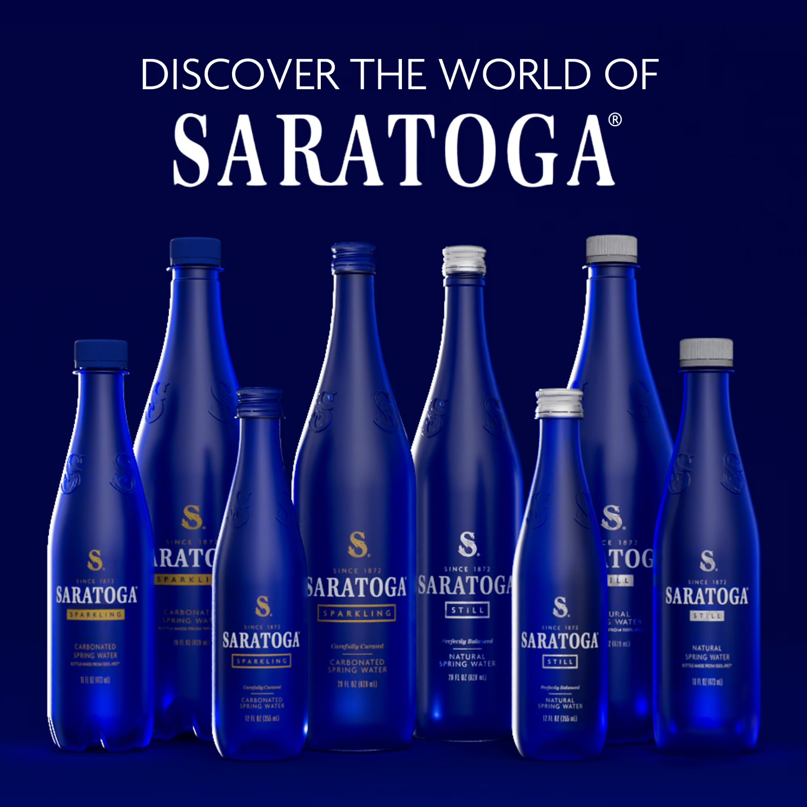 Saratoga Sparkling Spring Water, 12 fl oz, 12-pack Glass Bottles- Free Shipping
