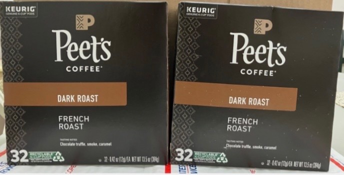 Peet’s French Roast K-Cup Coffee 2 Boxes 64 Total Pods Dark Roast