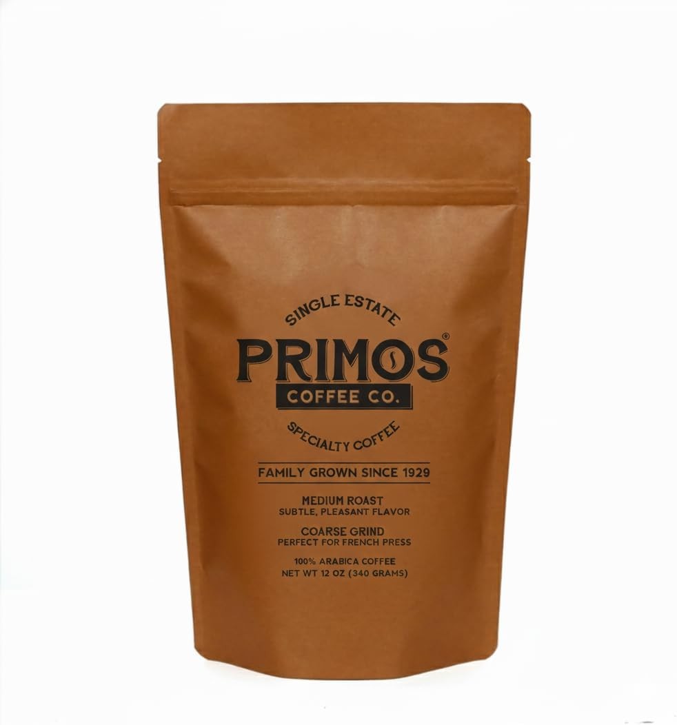 Primos French Press Coffee – Medium Roast Arabica – Coarse Grind | Coarsely