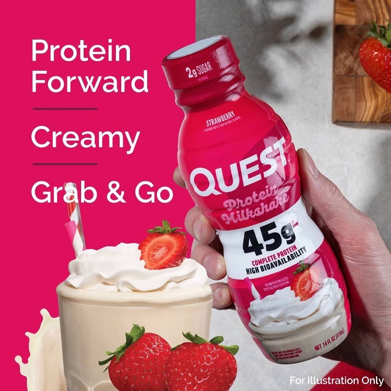 Ready to Drink High Protein Milkshake Strawberry Non-Caffeinated – 4ct/56 fl oz