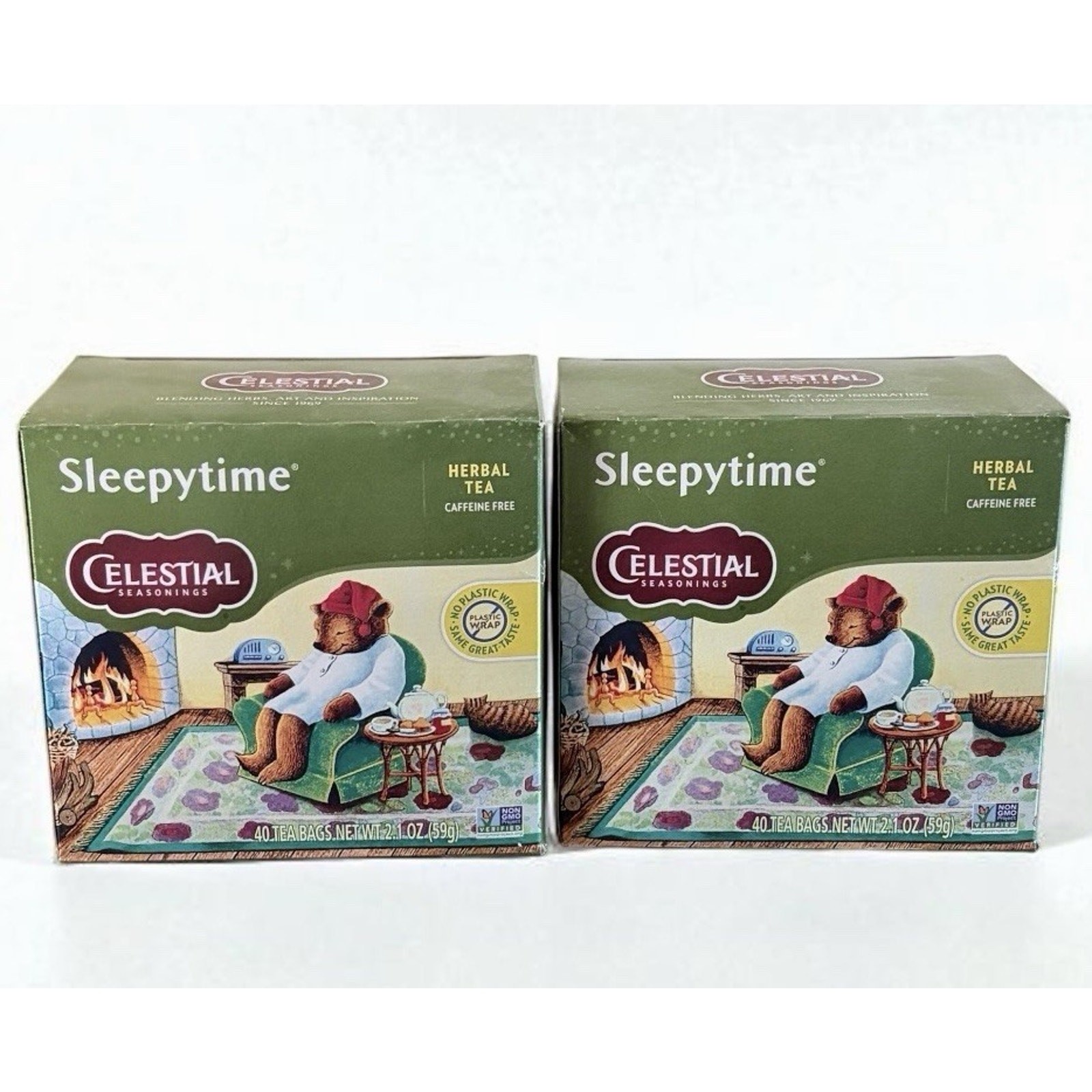2 Boxes Sleepytime Caffeine-Free Herbal Tea Bags (40 Count Each )