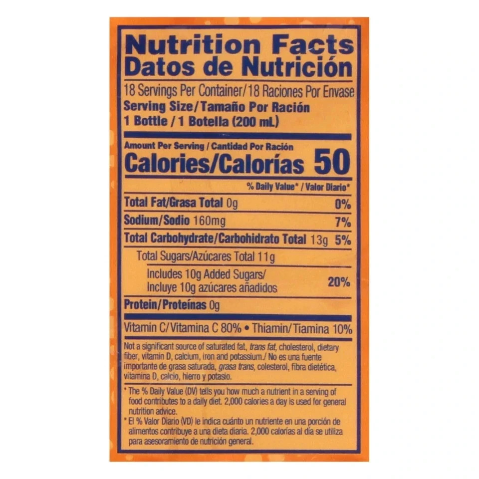 SUNNYD Tangy Original Orange Juice Drink 18 Count 6.75 Fl Oz Bottles