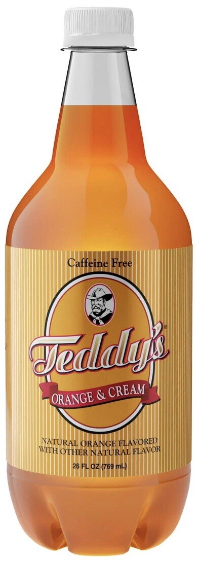 Teddy’s Soda Hand Crafted Soda, Orange & Cream, 26 Fluid Ounce 15 PACK