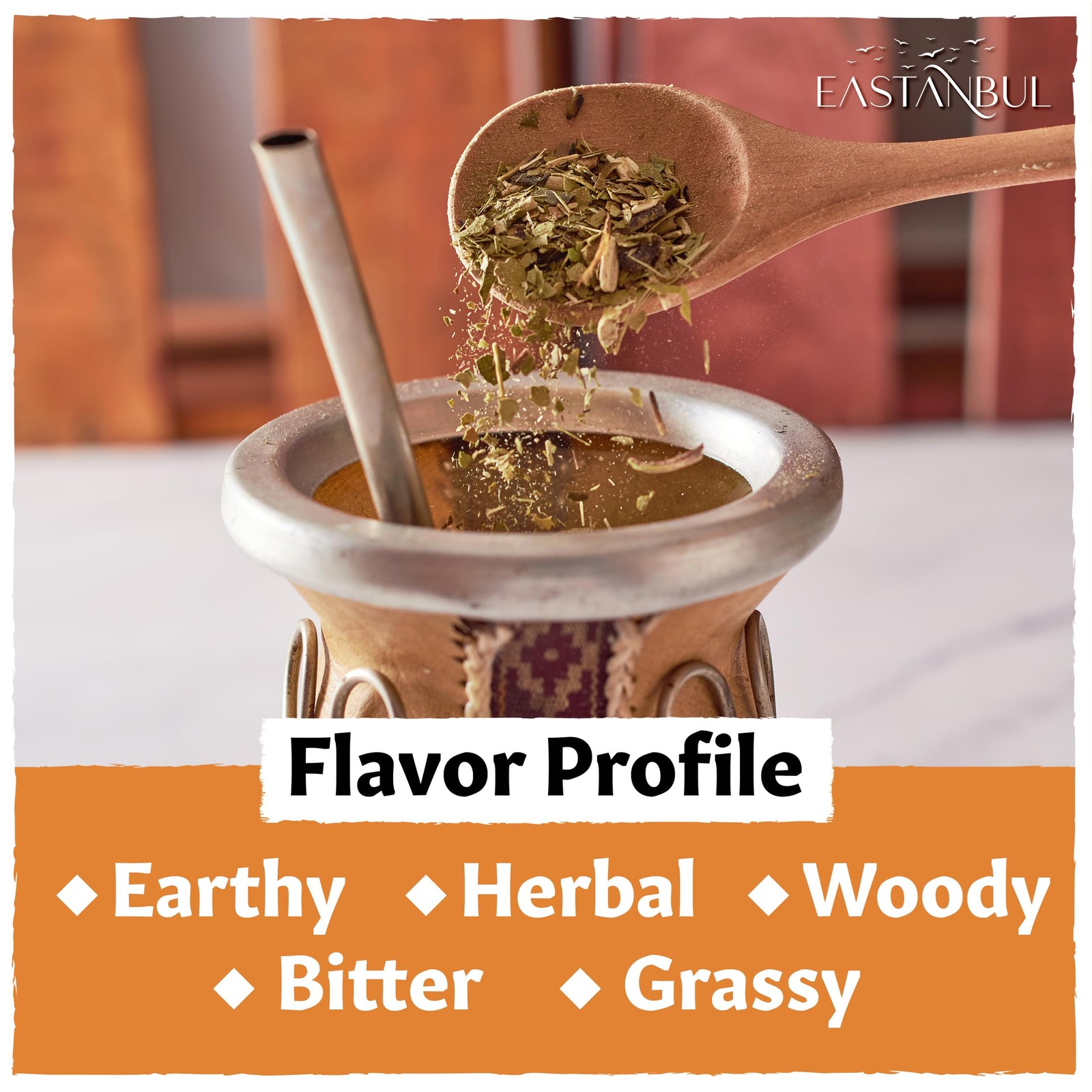Eastanbul Yerba Mate Tea, Loose Leaf Tea, Argentina Coarse Yerba, 2.8oz | Caffei