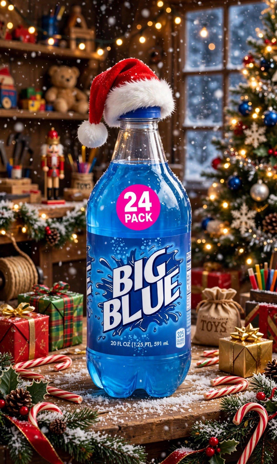 Big Blue Soda 20oz Exotic Pop 24 Pack Of Bottles ( Big Red )
