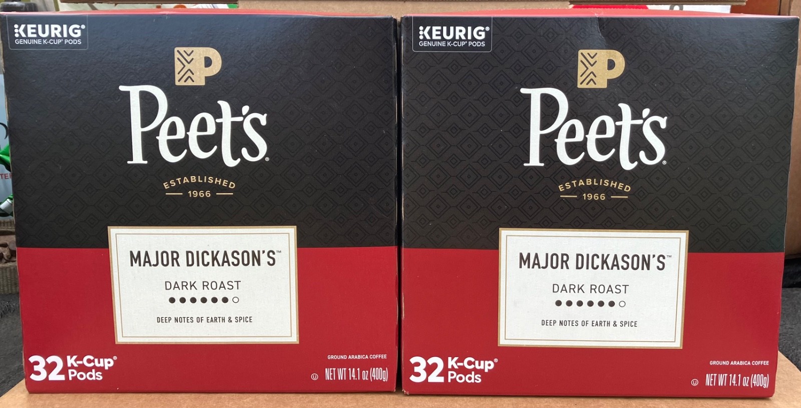 Peet’s Major Dickason’s Blend K-Cup Coffee 2 Boxes 64 Total Pods Dark Roast