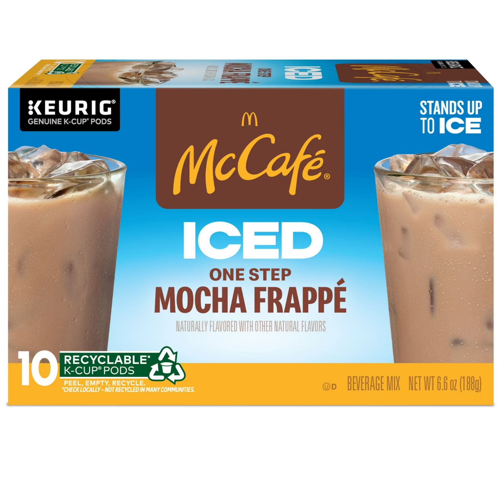 McCafe, ICED One Step Mocha Frappe K-Cup Coffee Pods, 10 Count