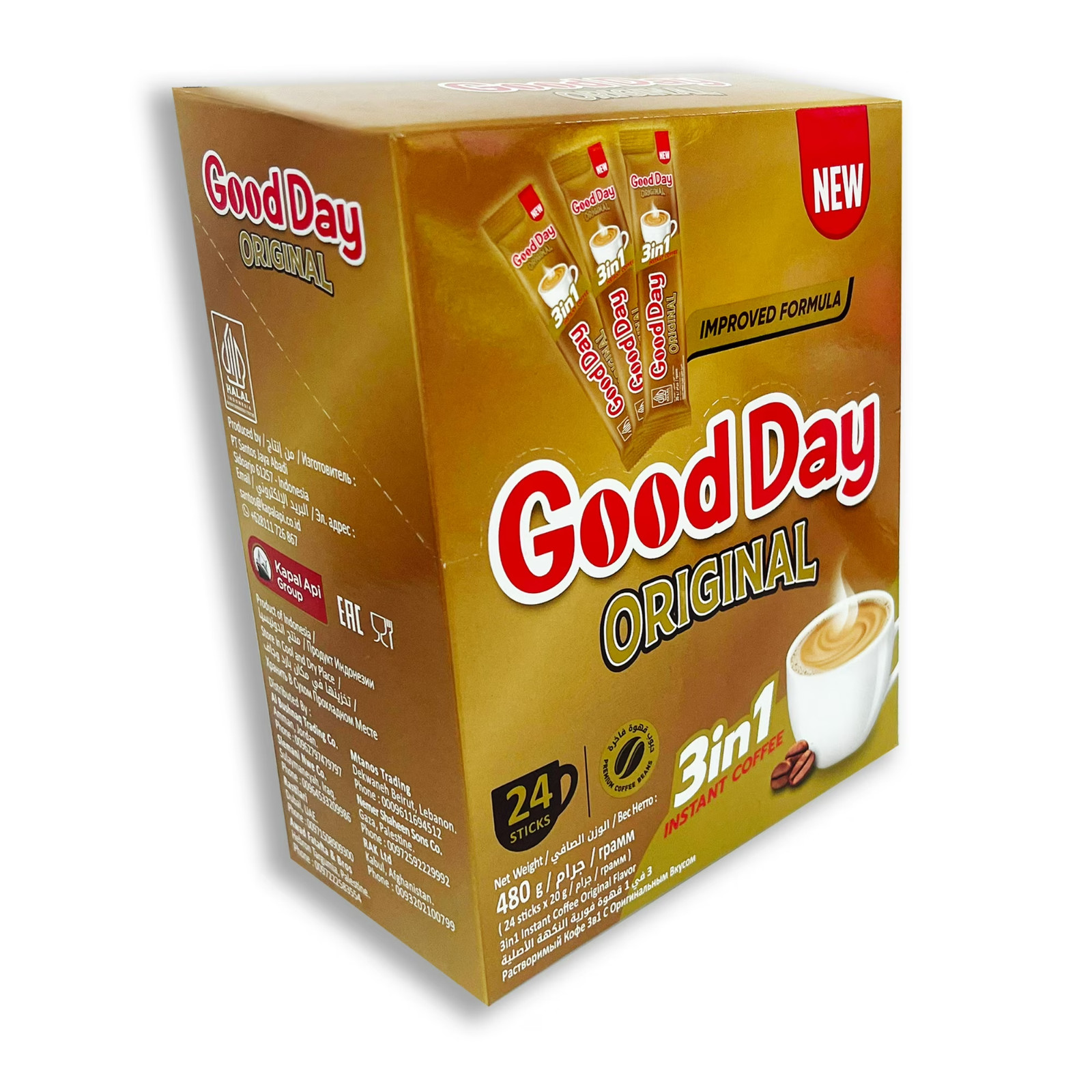 Good Day Original 3-in-1 Instant Coffee-24 Sticks – Rich & Smooth Coffee Anytime