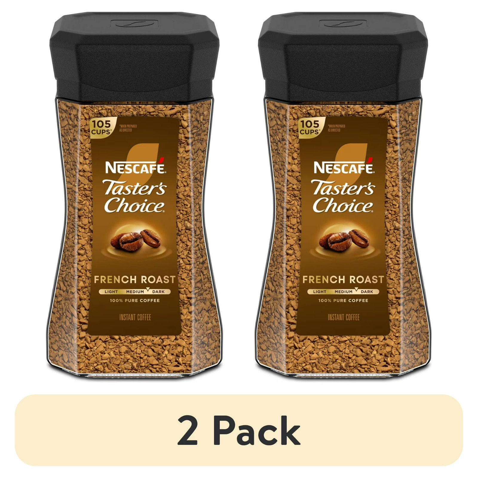 NESCAFÉ Taster’s Choice French Roast Instant Coffee 7 oz Jar, 2 Pack