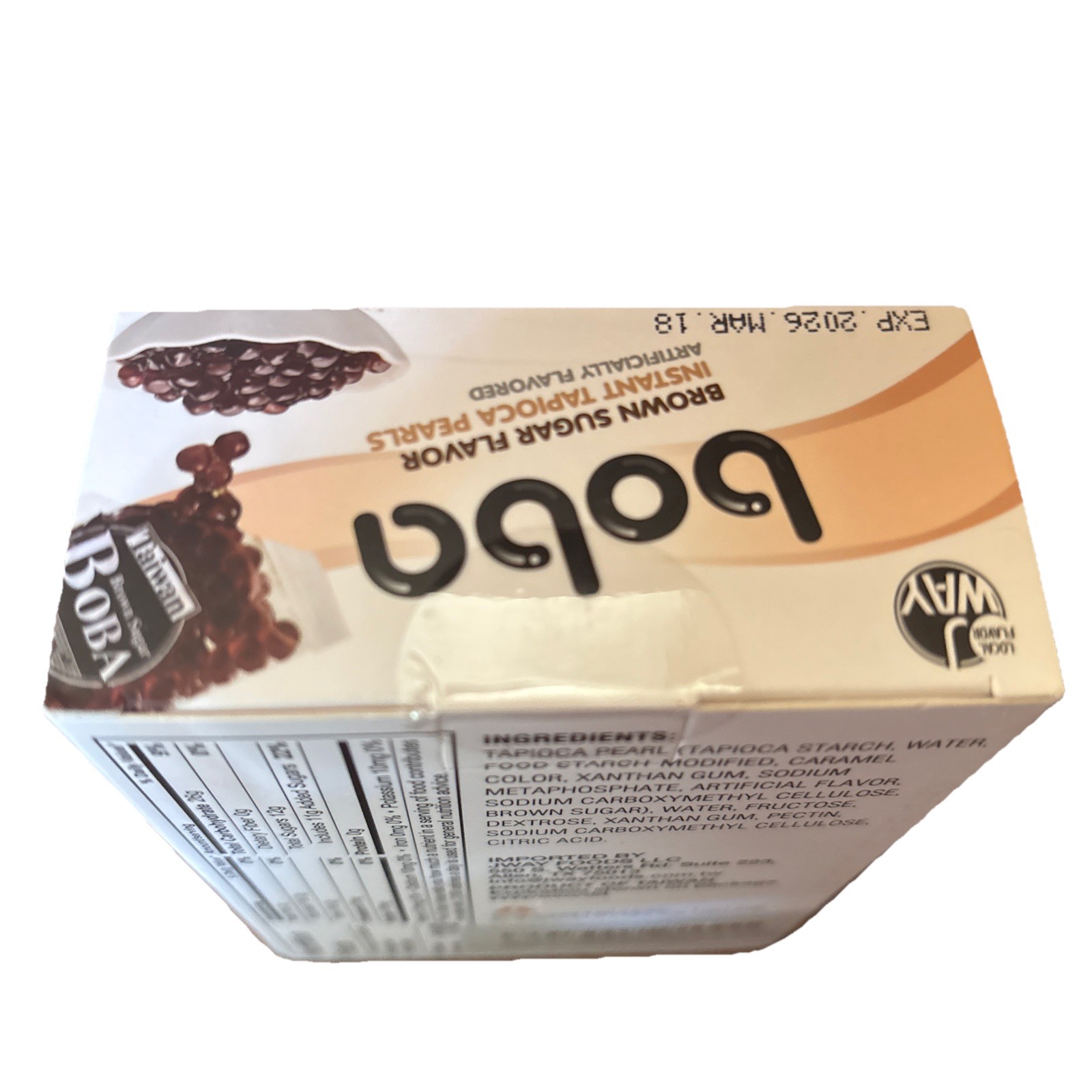 J Way Instant Boba Brown Sugar Tea (4-1.8oz packs) Drink Kit box 7.1 Oz 3/18/26