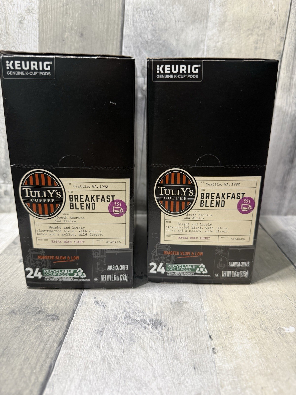 Tully’s Breakfast Blend Coffee 24 Keurig K Cups 2 BOXES free Shipping
