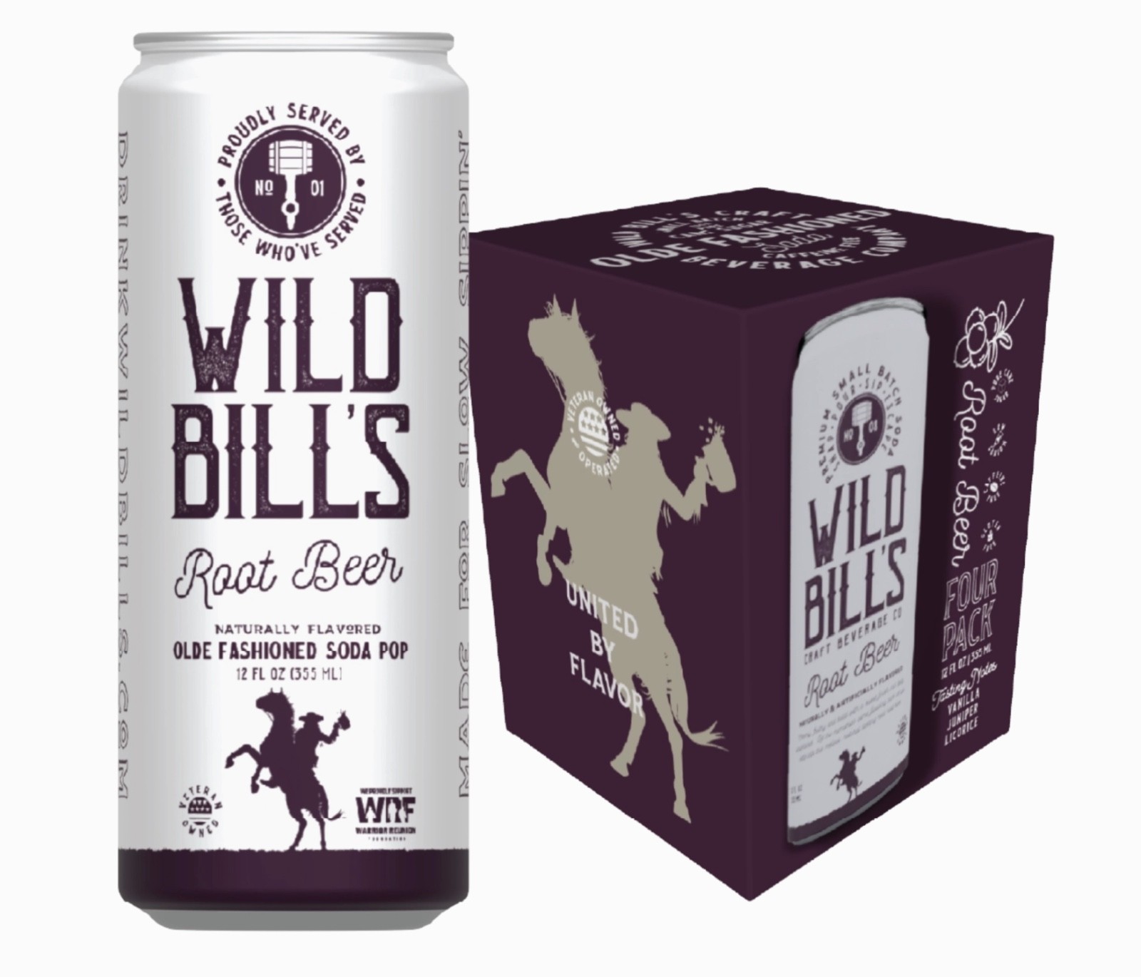Wild Bill’s Soda Pop Root Beer 4 PACK – 12oz – FREE SHIPPING