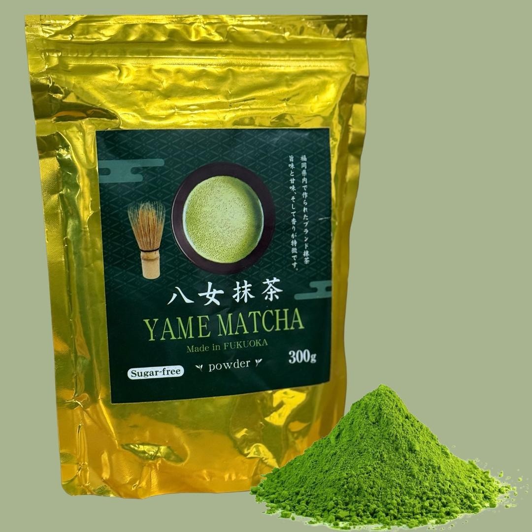 YAME Matcha Green Tea Powder 300g Fukuoka Japan Premium Sugar-Free AUTHENTIC