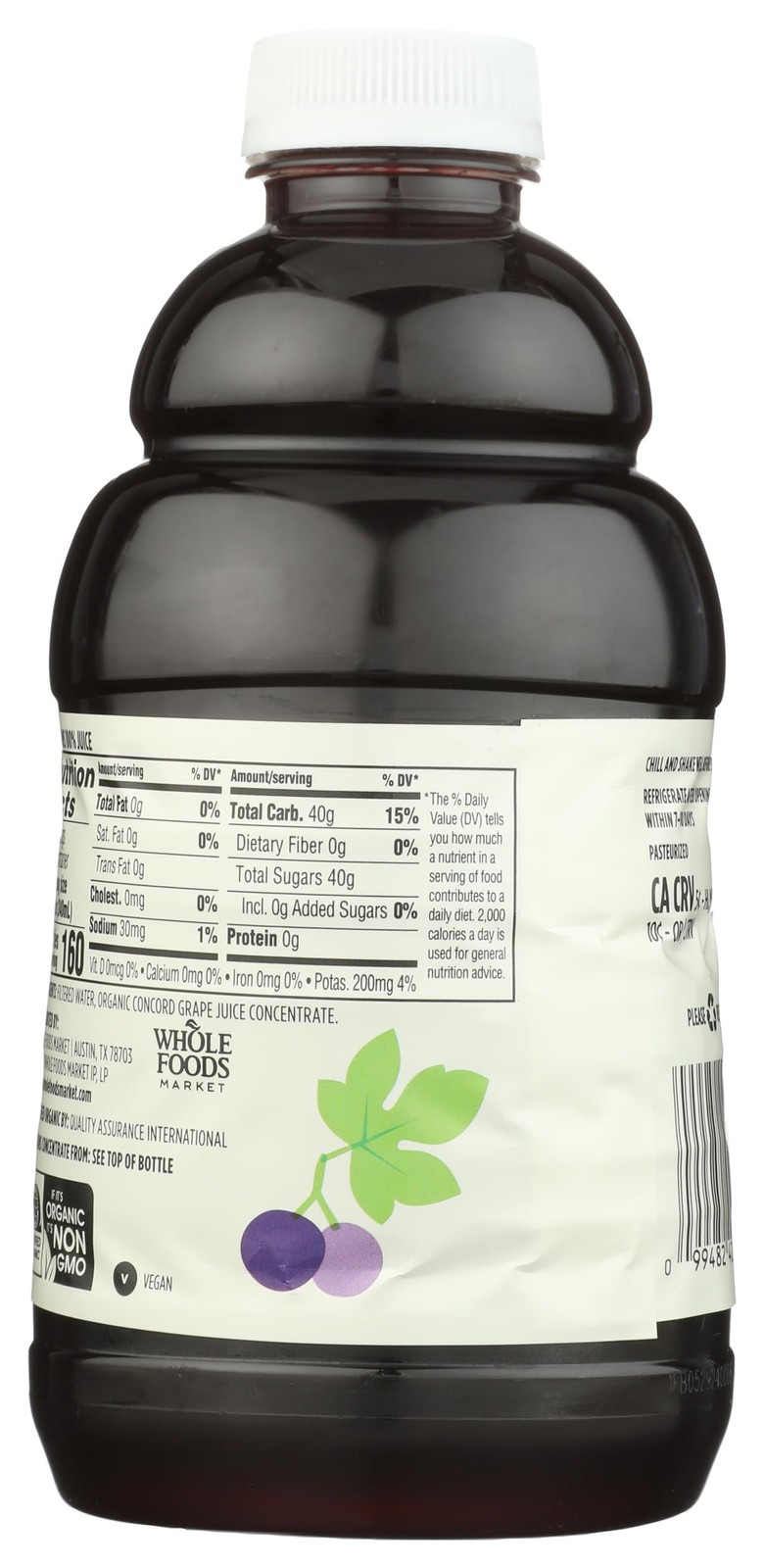 365 by Whole Foods Market, Organic 100% Juice, Concord 32 Fl Oz (Pack of 1)