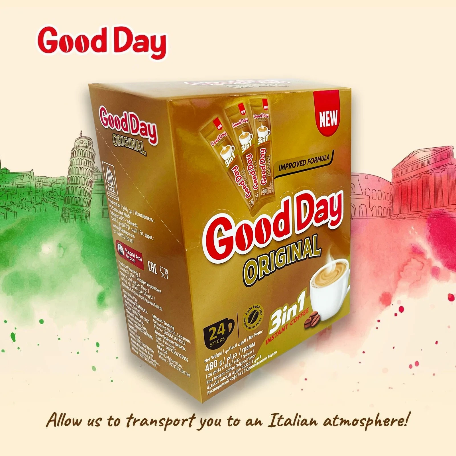 Good Day Original 3-in-1 Instant Coffee-24 Sticks – Rich & Smooth Coffee Anytime