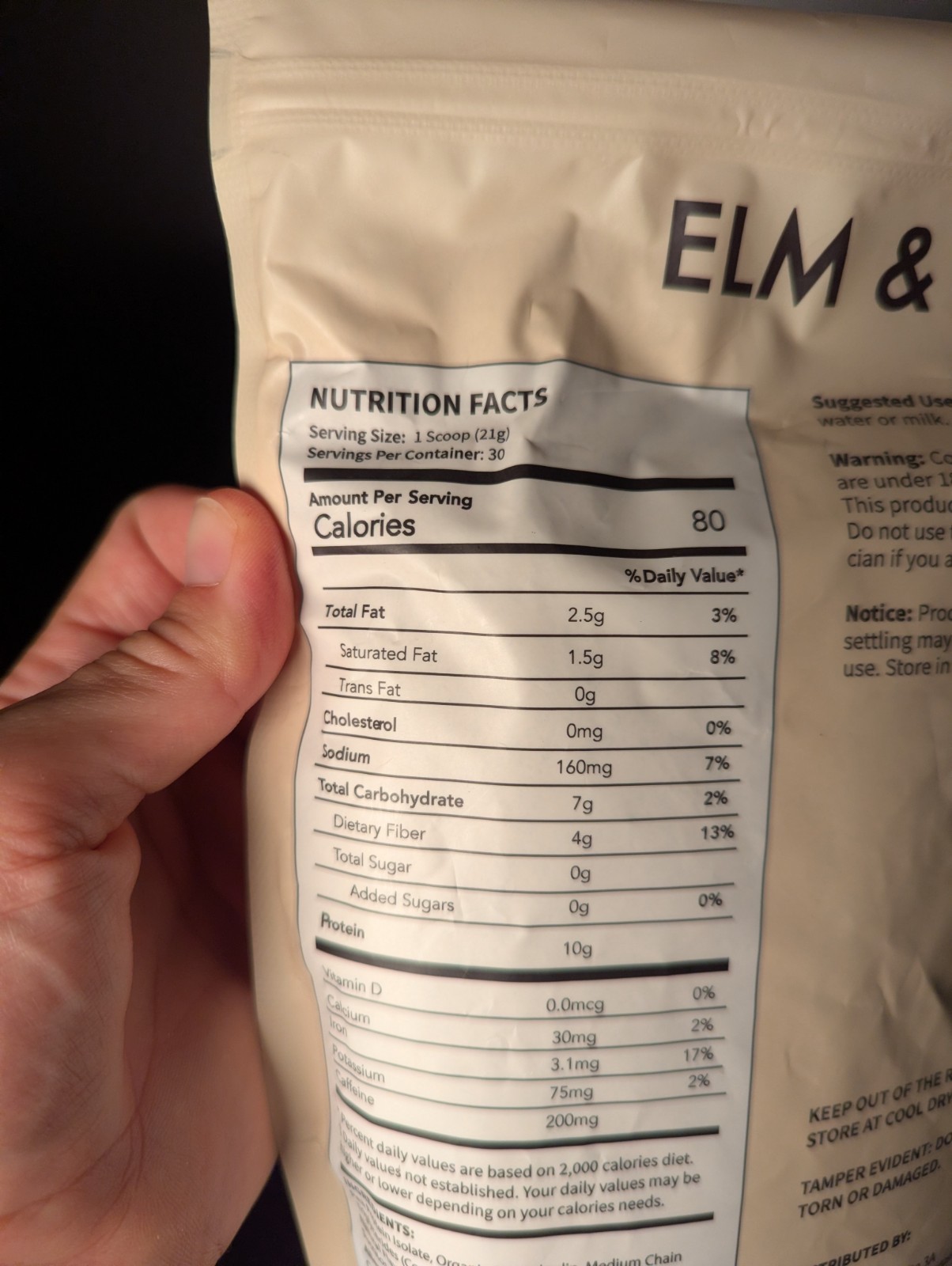 Elm And Rye French Vanilla Protein Coffee Blend 200MG Caffeine 1.37 LB Expo 9/25