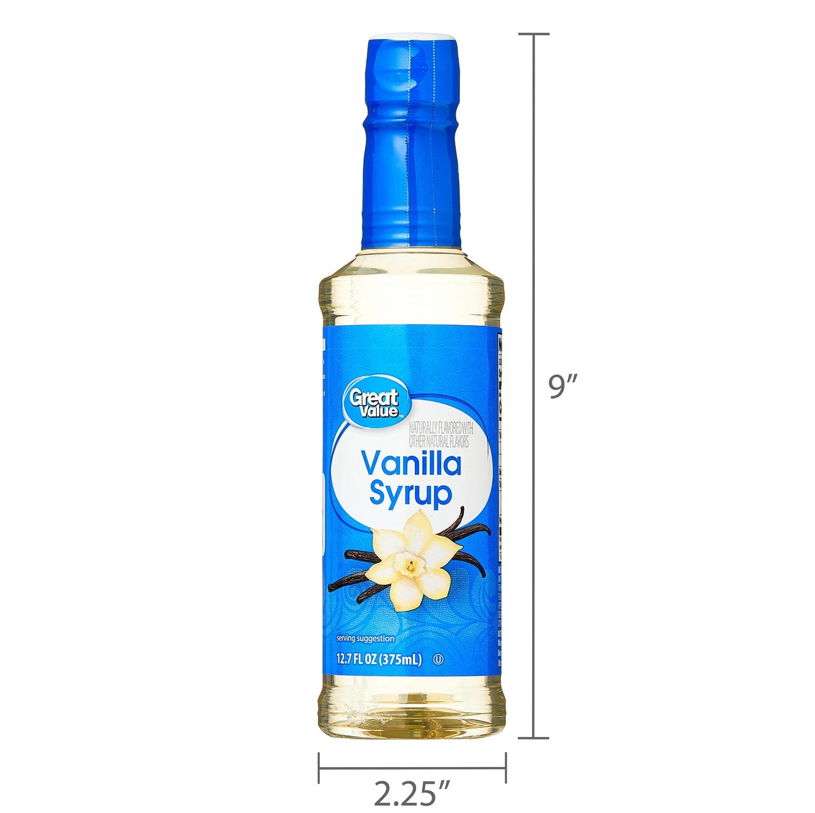 Great Value Vanilla Flavored Syrup, 12.7 fl oz Bottle