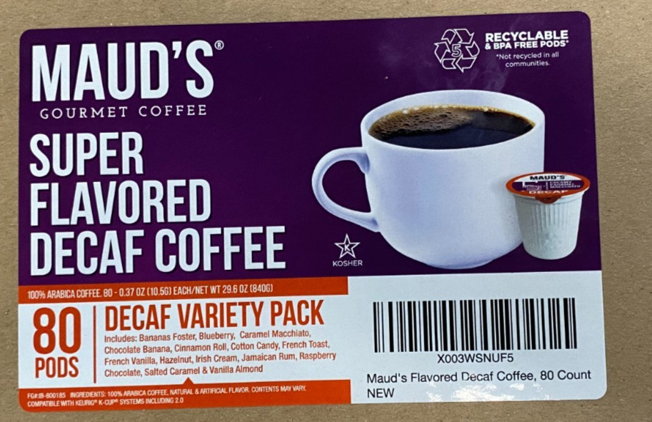 Maud’s Super Flavored Decaf Coffee Pods Variety Pack, 80 ct 16 Assorted Flavors