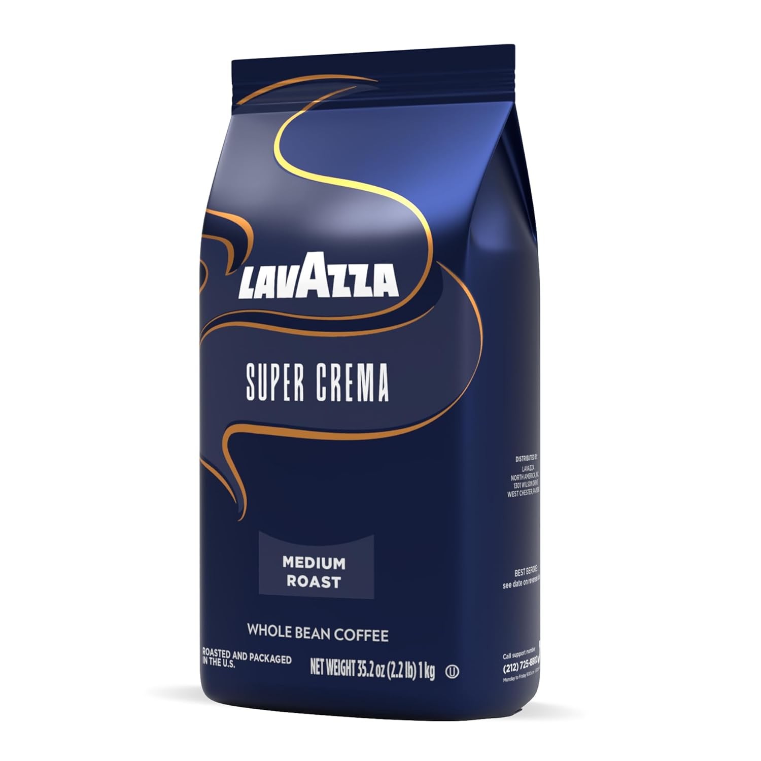 Lavazza Super Crema Espresso Whole Bean Coffee Medium Espresso Roast Arabica