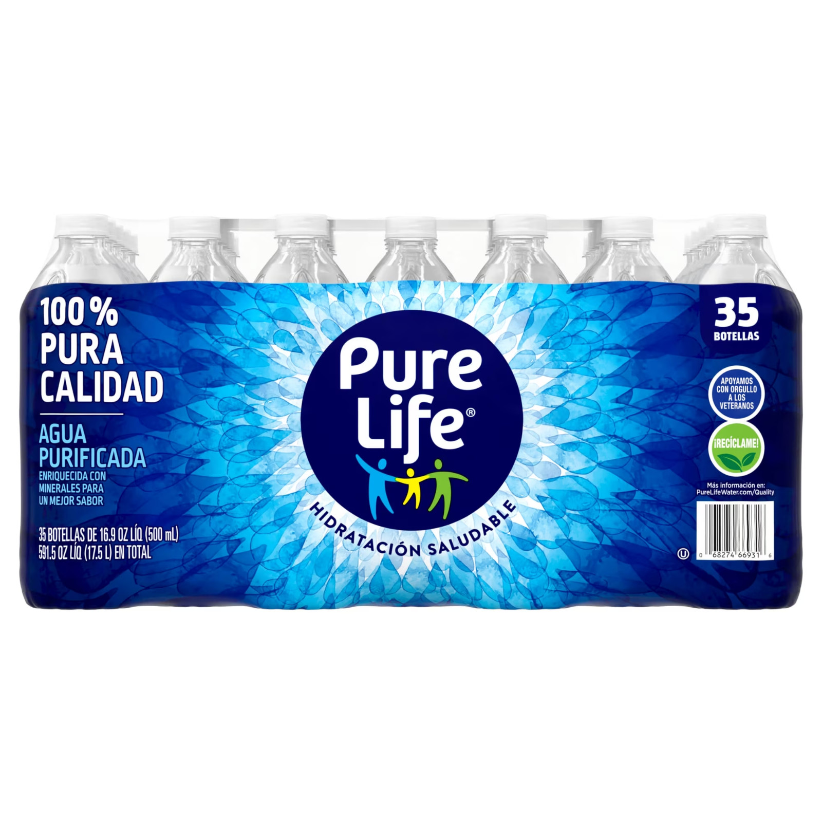 Pure Life Purified Water, 16.9 Fl Oz, 35-Pack Plastic Bottles“