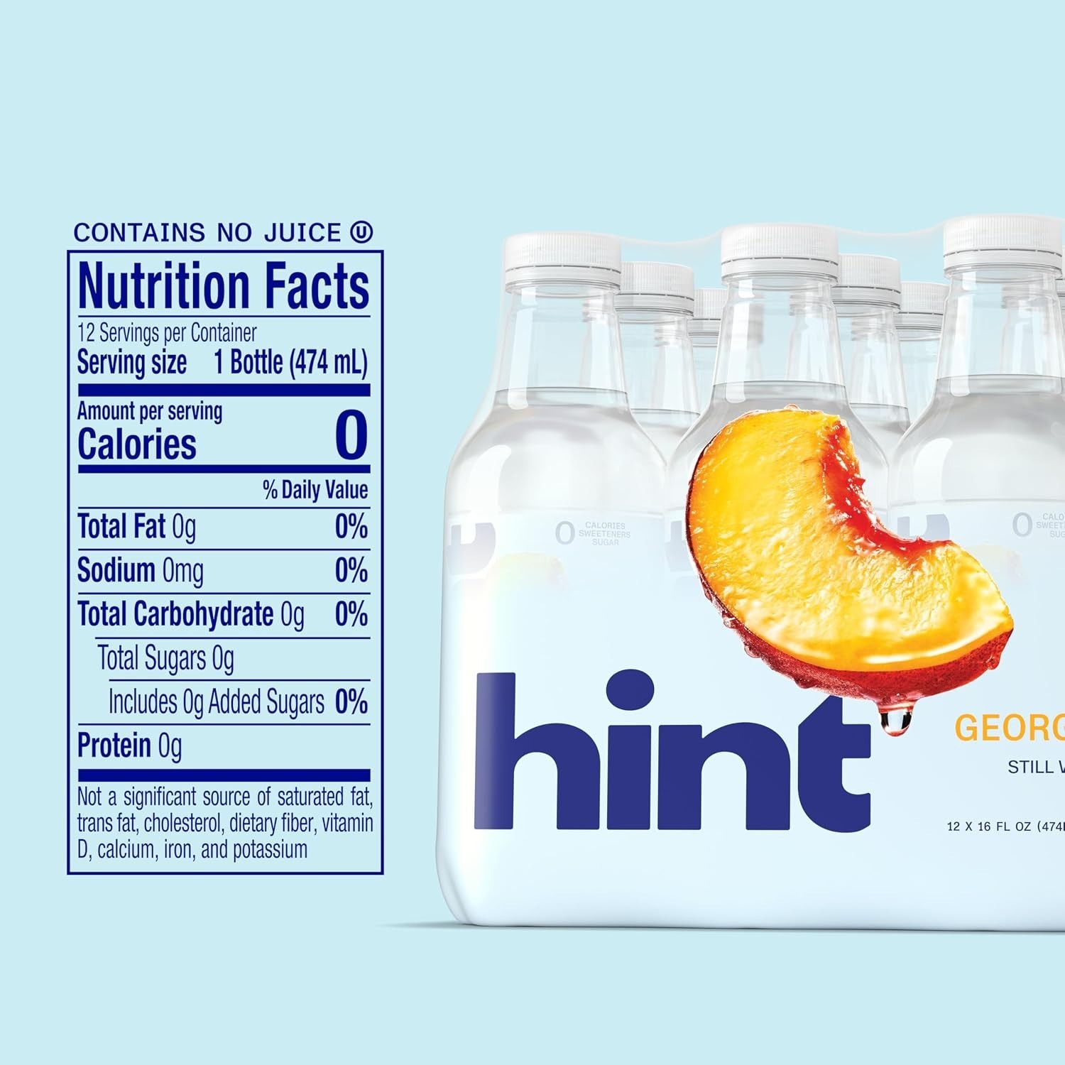 12-Bottle Peach Water Pack – , Kosher, Gluten-Free, Zero Calories