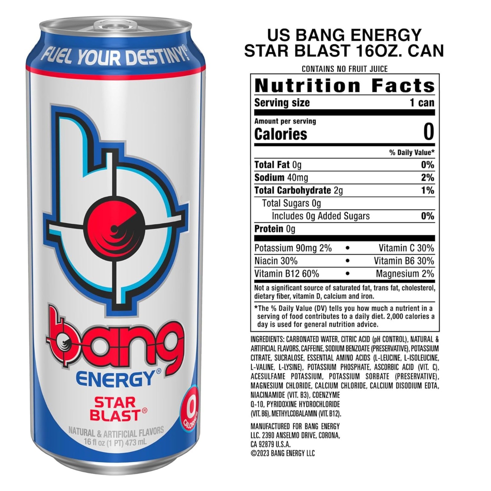 Bang Energy 6‑Flavor Sampler or 12‑Can Variety Pack – American Berry & More