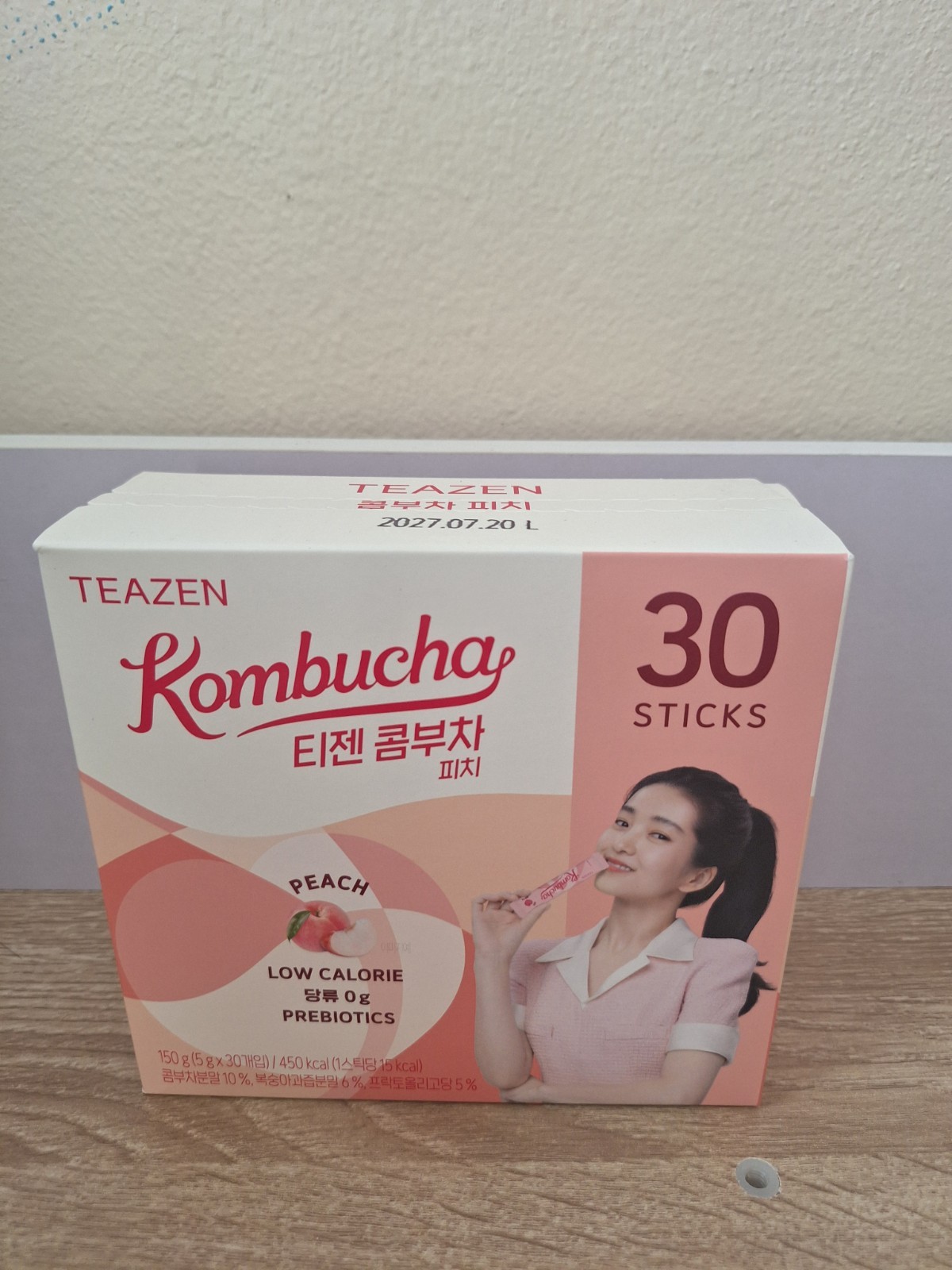 US Seller TEAZEN Kombucha 30 Sticks Peach Flavor