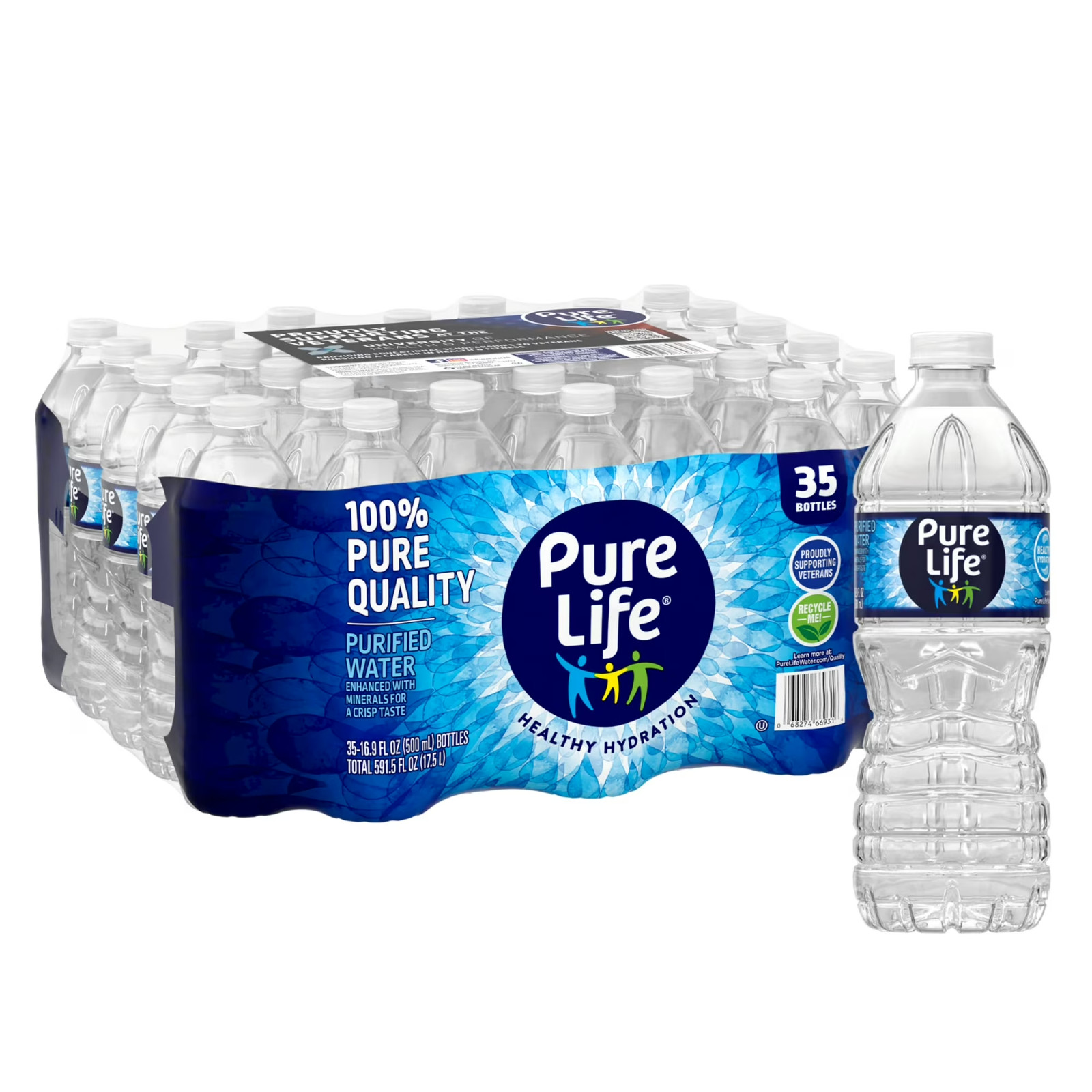 Pure Life Purified Water, 16.9 fl. oz. Bottles, 35 Pack