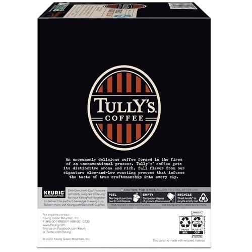 Tully’s Coffee French Roast Decaf, Keurig Single-Serve K-Cup Pods, Dark…