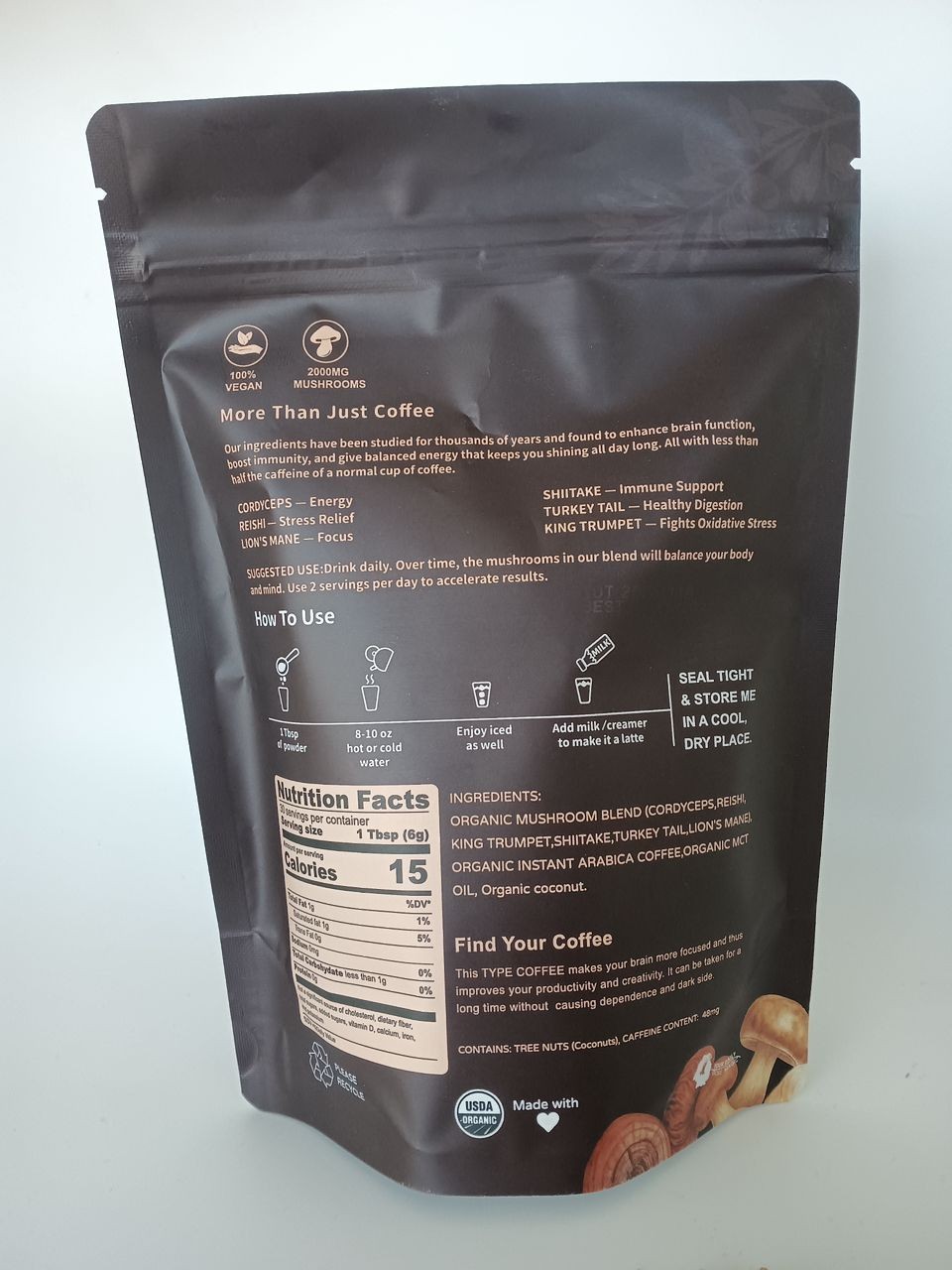 2 Pack Mornis organic Mushroom Coffee 30 servings ( 6.35) oz free Mouth Tape