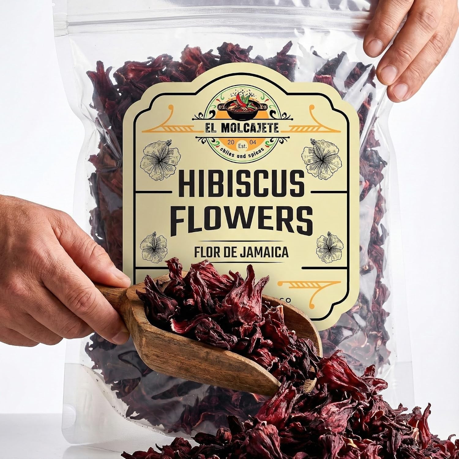 Cut Dried Hibiscus Flowers 4 Oz All Natural Whole Petals Sifted for Tea