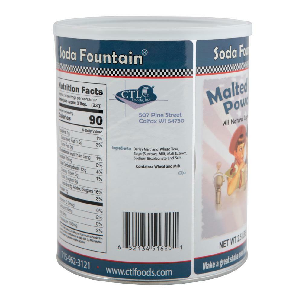 Soda Fountain Milkshake Malted Milk Powder – 2.5 lb Resealable Tub