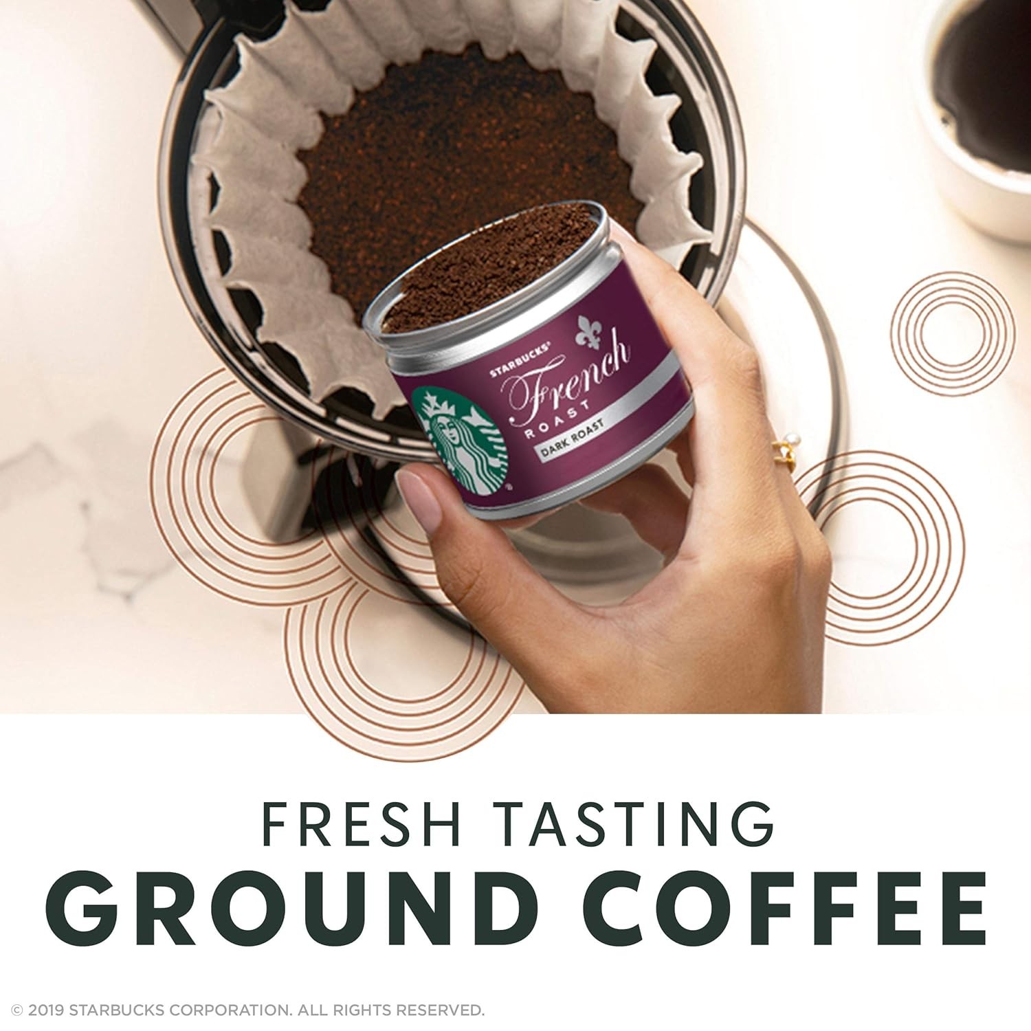 Starbucks French Roast Dark Roast Ground Coffee Cans, 8 x 1.3oz.