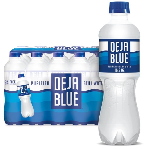 Deja Blue Purified Drinking Water, 16.9 fl oz Bottles (24 Pack)