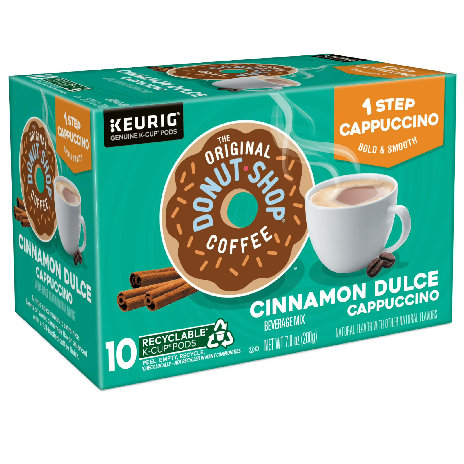 The Original Donut Shop, One Step Cinnamon Dulce Cappuccino Flavored K-Cup Coffe
