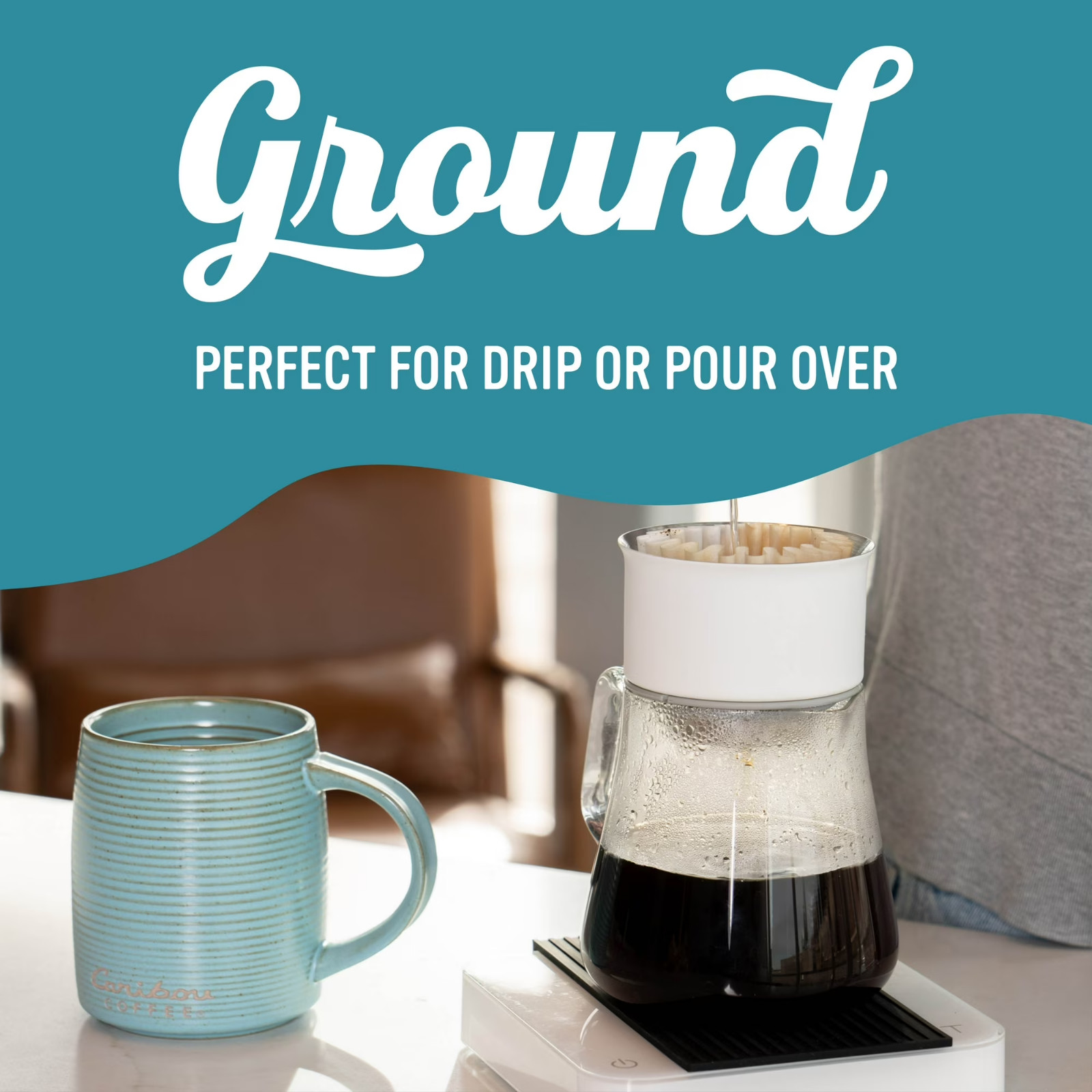 Caribou Coffee Decaf Caribou Blend Medium Roast Ground Coffee, Arabica 12 oz New