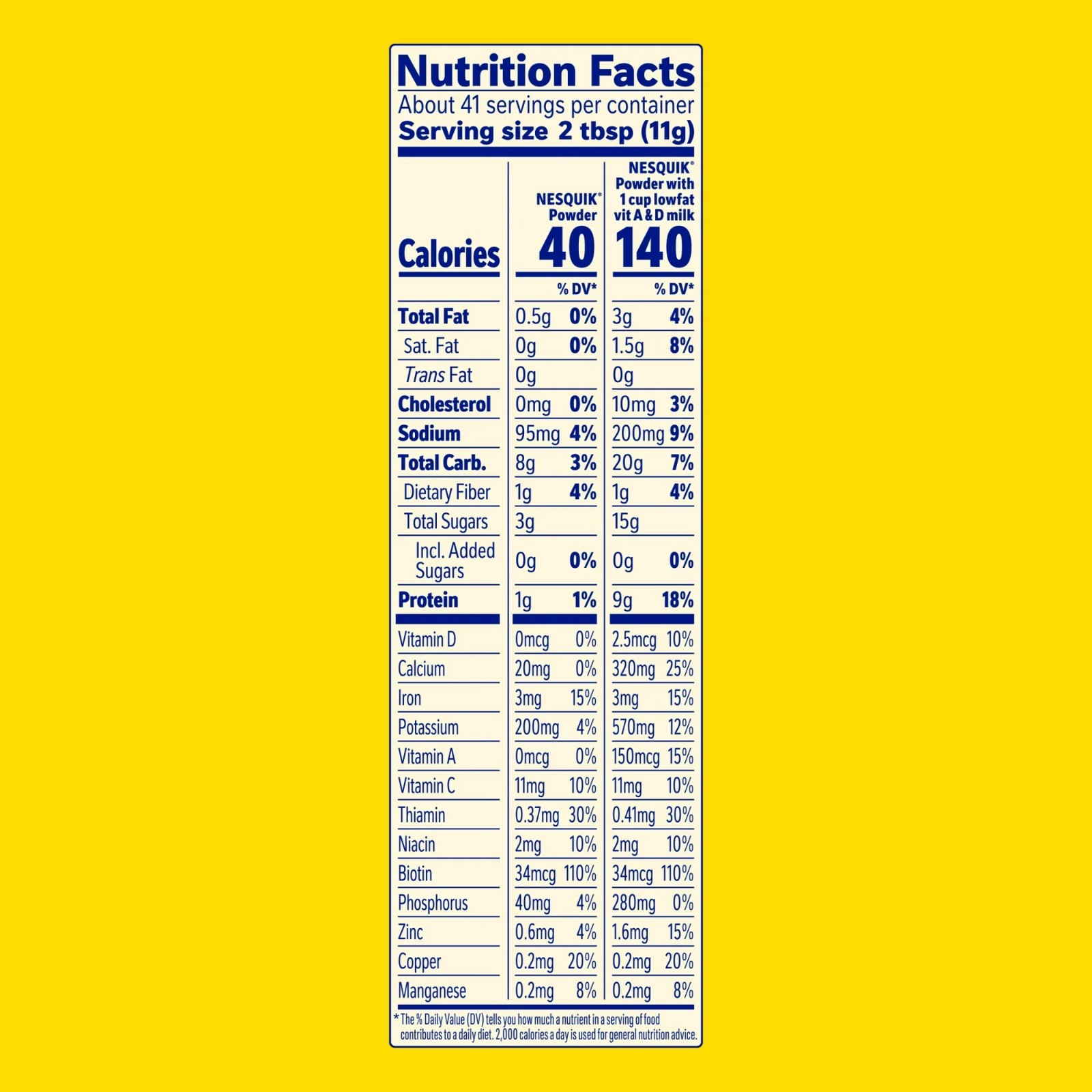 Nestle Nesquik No Sugar Added Chocolate Powder, 16 oz, Can, Makes Instant Chocol