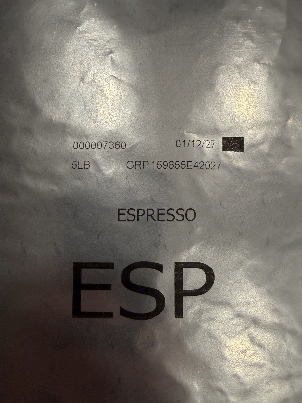 Starbucks 5lb Espresso Whole Coffee Beans NEW Sealed BEST BUY 01/12/2027