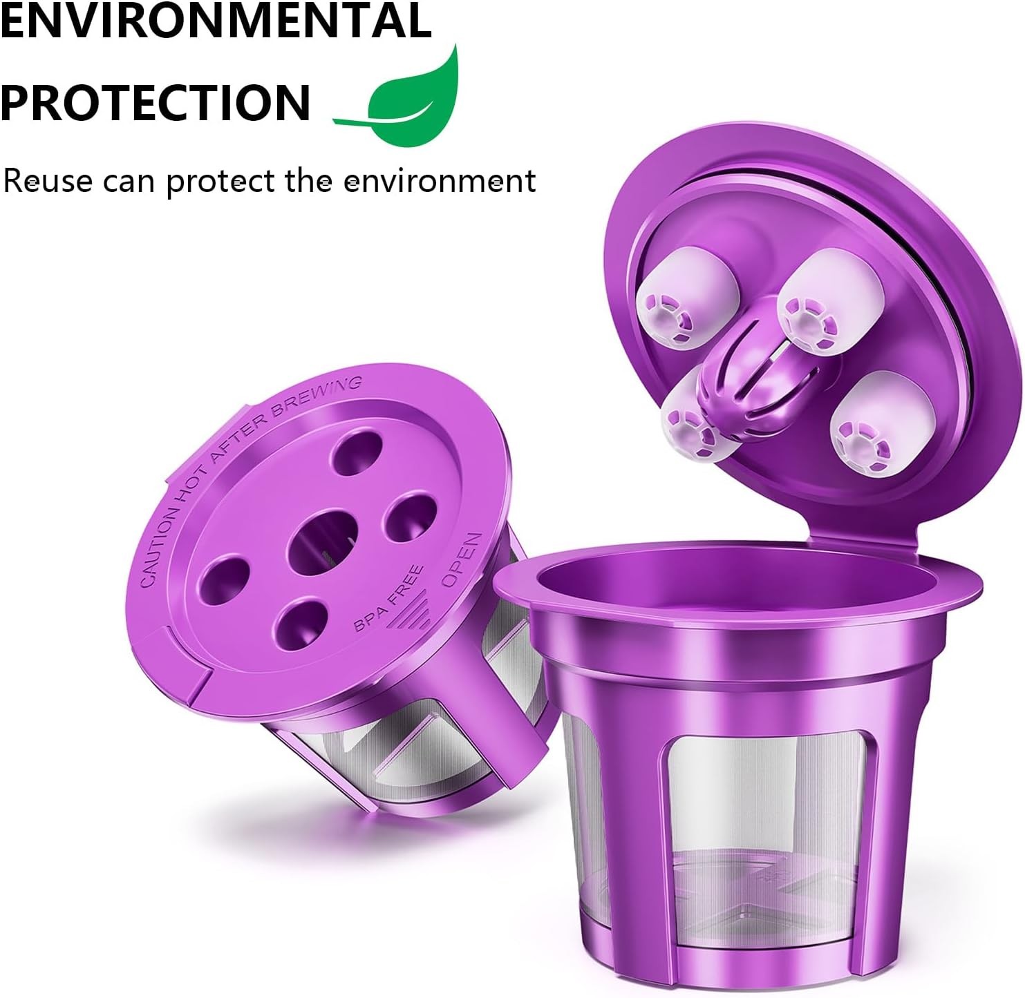 Universal Refillable Coffee Pods with 5 Holes, Suitable for K Cups, Refillable C