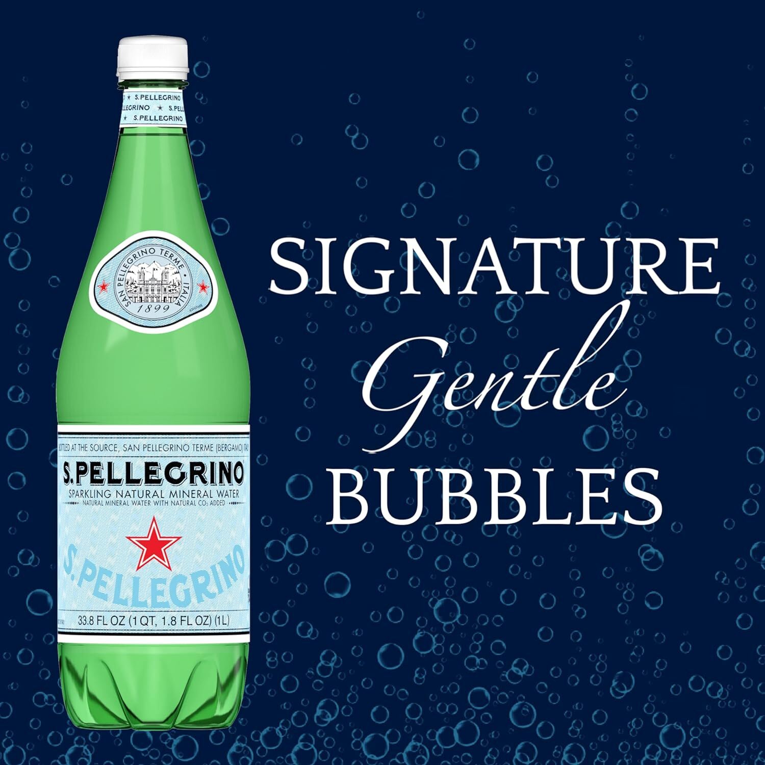 S.pellegrino Sparkling Natural Mineral Water, 33.8 Fl Oz. Plastic Bottles (Pack
