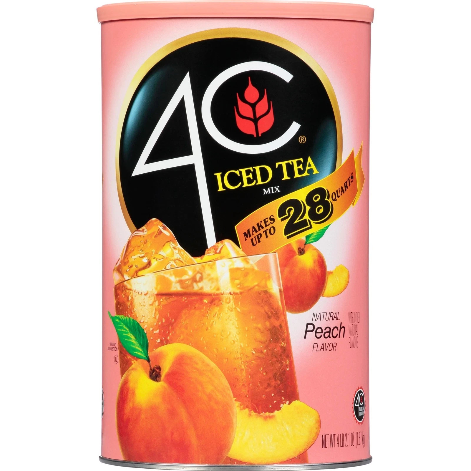 4C Natural Peach Iced Tea Mix, 66.1 oz (4lbs 2.1oz)