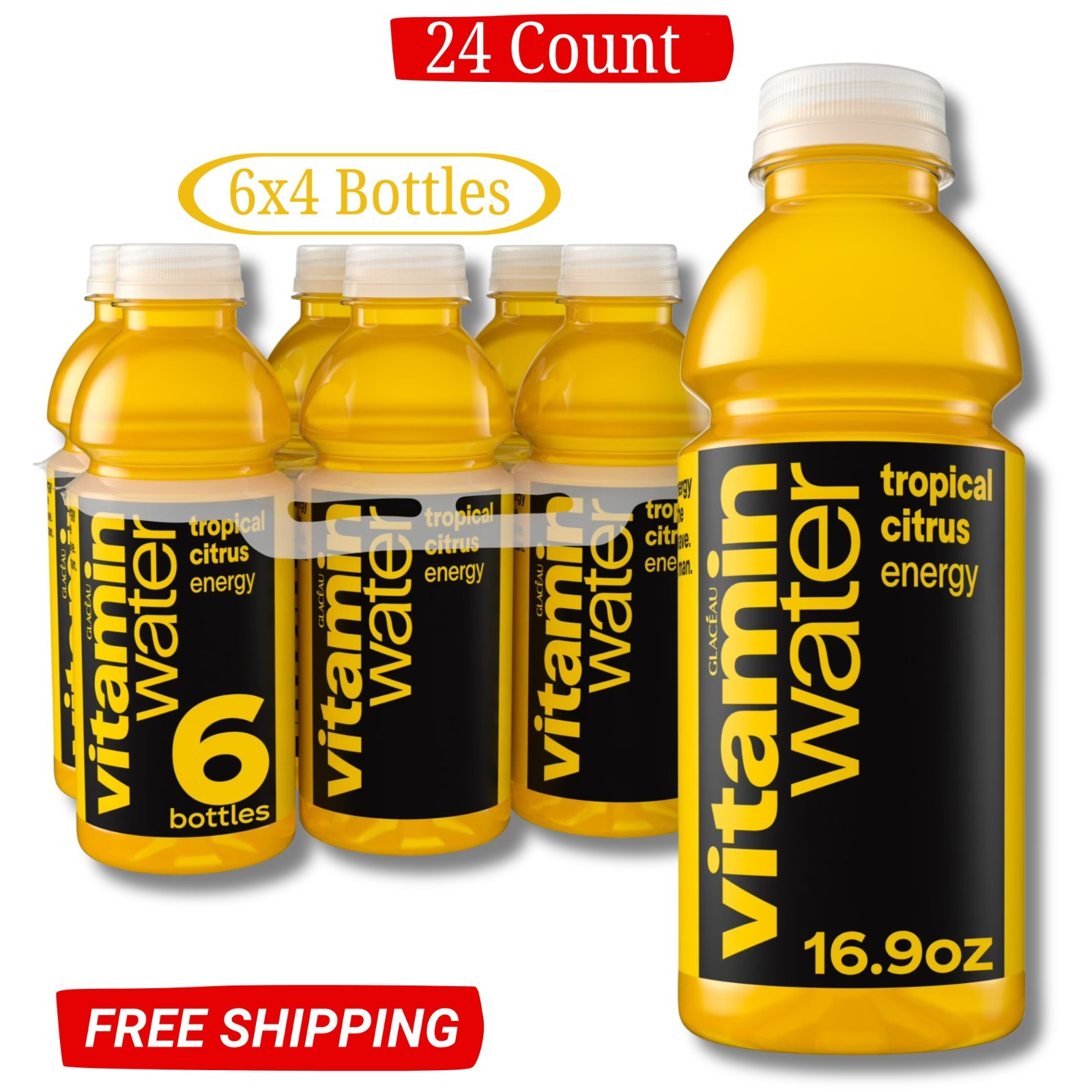 vitaminwater energy, tropical citrus flavored, electrolyte enhance, 24 Count