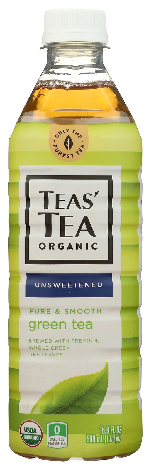 Teas’ Tea Unsweetened Organic Green 16.9 Oz Ready To Drink Fl 12 Pack