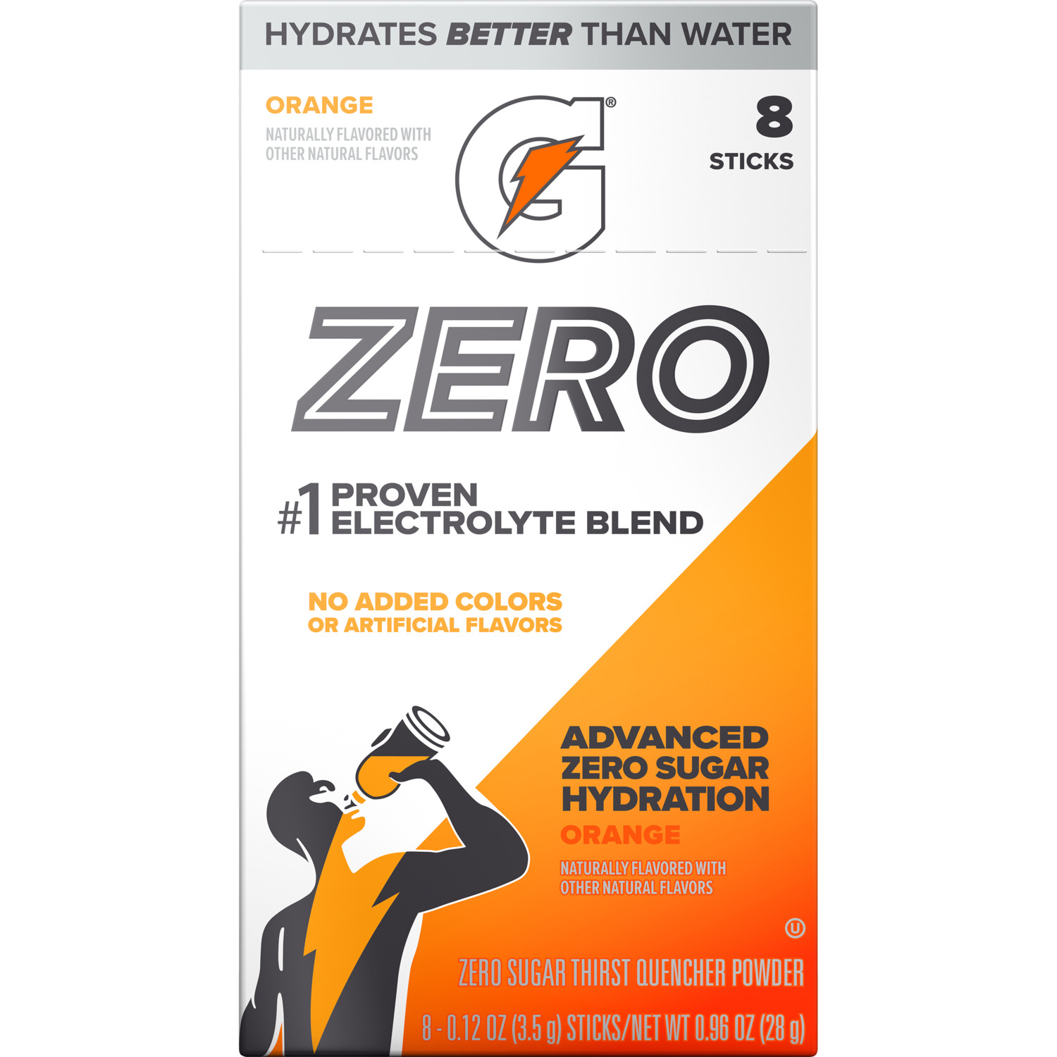 GATORADE ZERO Single Packets SUGAR FREE (10 servings x 1 box) QUICK STICKS DRINK