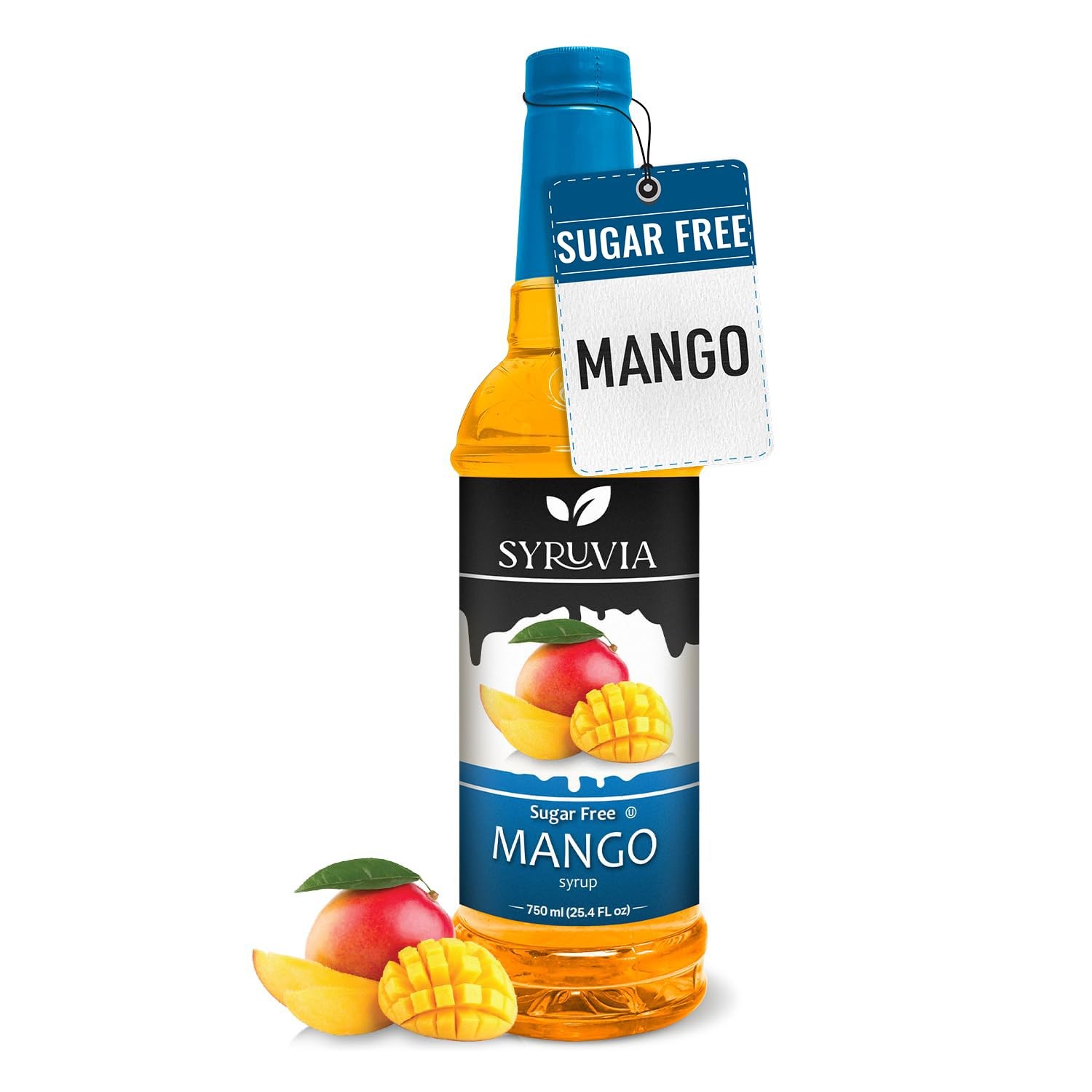 Syruvia Sugar Free Mango Syrup 25.4 Fl Oz Kosher Gluten Free Zero Calories