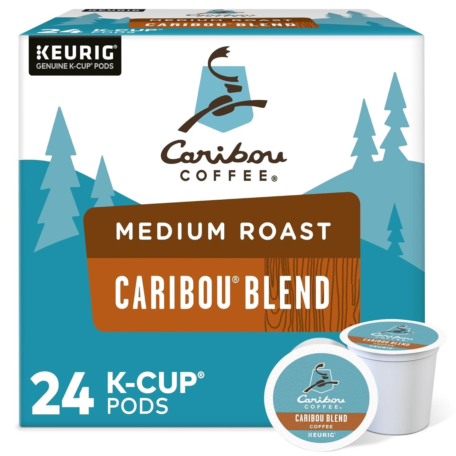 Keurig Caribou Blend Medium Roast K-Cups 24 Count Caffeinated Kosher Certified