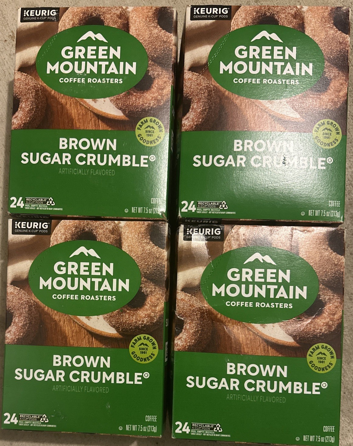 4 Packs Green Mountain Coffee Brown Sugar Crumble K-Cups 4*24=96 Count