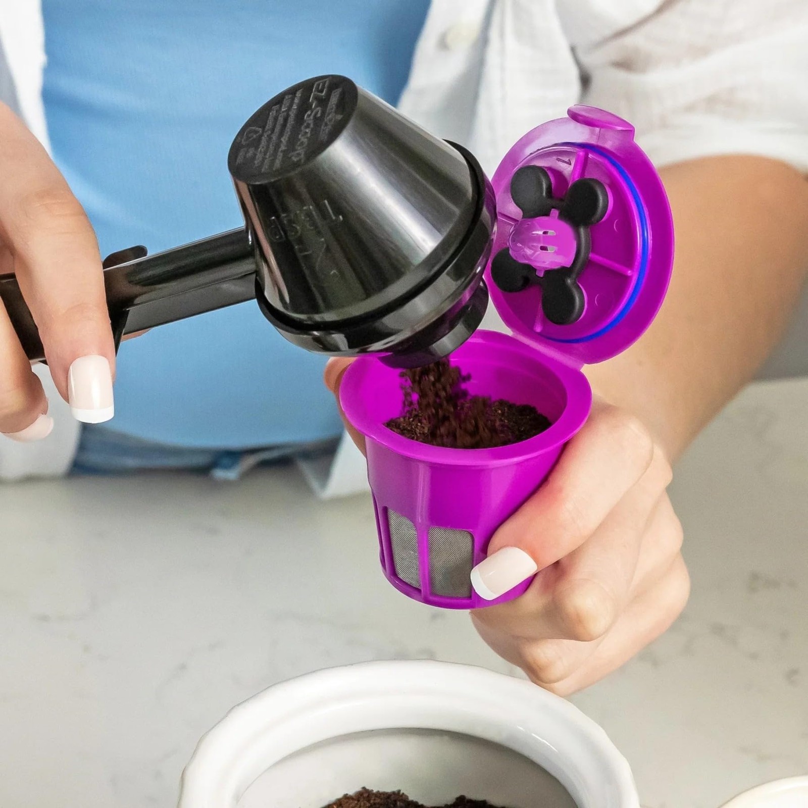 PERFECT POD Universal Café Flow, Reusable Filter Cup for Keurig® 1, Purple
