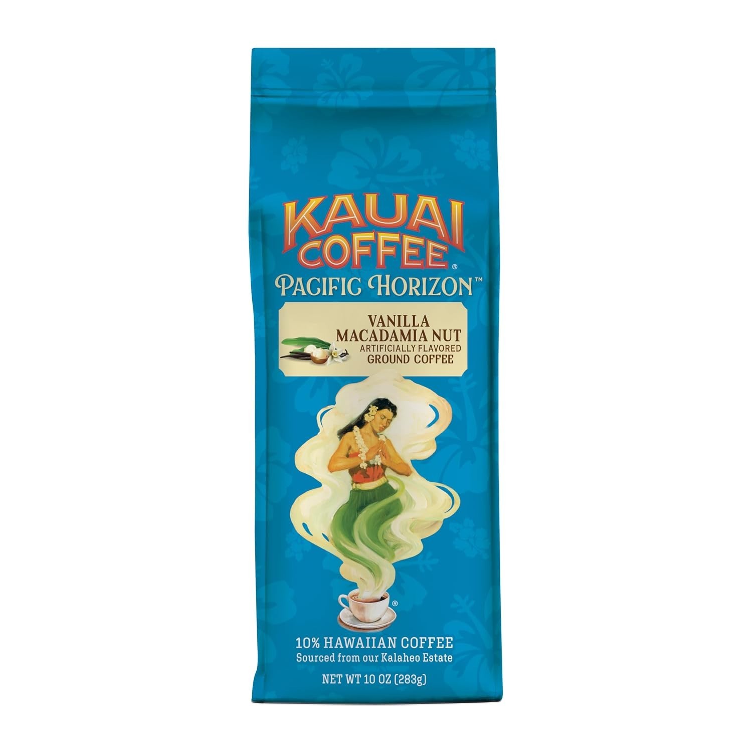 Experience Kauai’s Best: 10 oz Vanilla Macadamia Nut Ground Coffee Delight