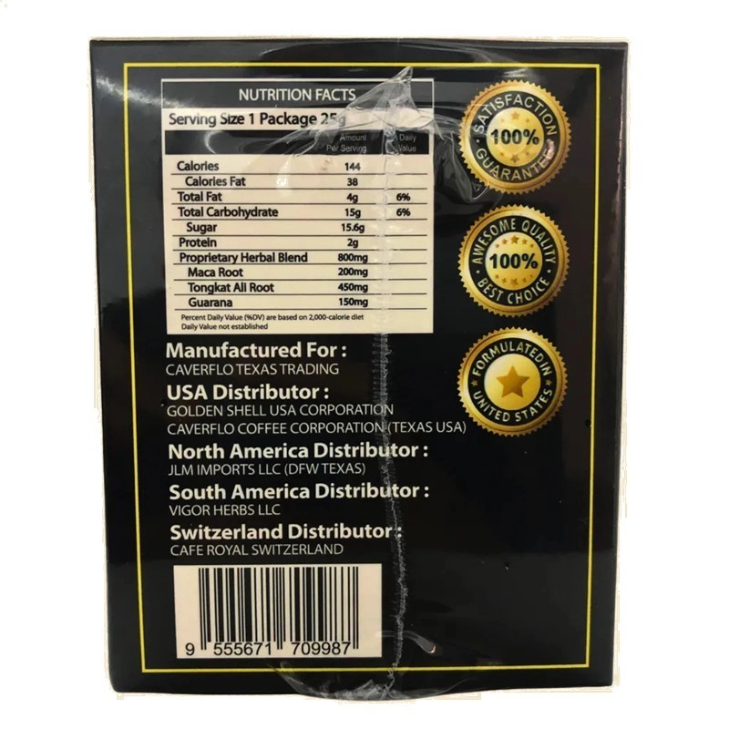 2x Organic Herbal Coffee 10 Sachets x 25g Natural Stamina & Energy Booster